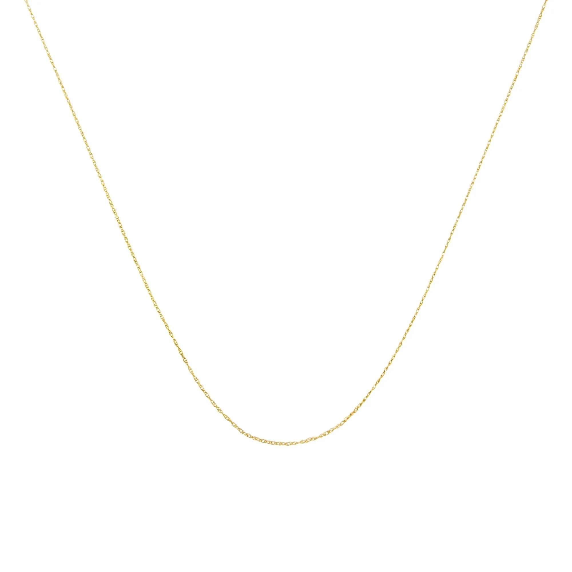 10K Gold 0.5 mm Slender & Dainty Fine Rope Chain Necklace by Haus of Brilliance