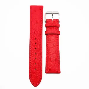 20mm Red Spot Pattern Ostrich Leather Watch Strap