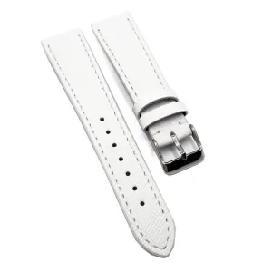 20mm White Saffiano Leather Watch Strap