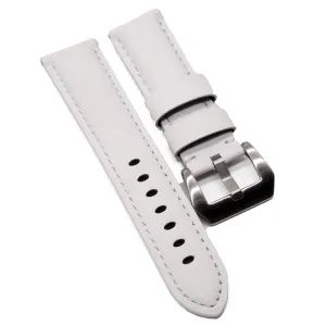 24mm White Calf Leather Watch Strap For Panerai