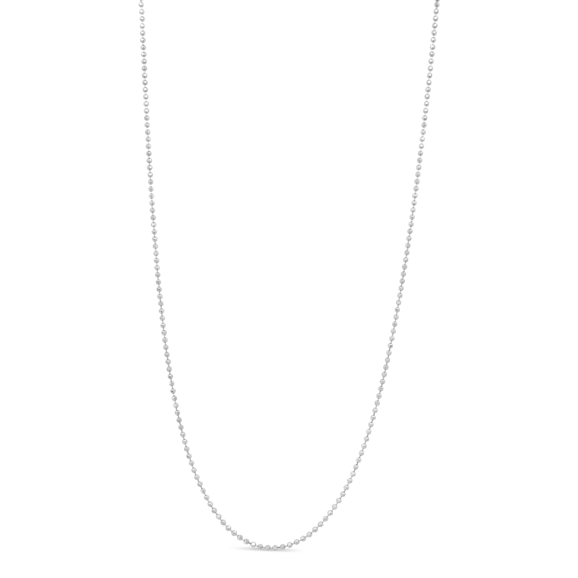 .925 Sterling Silver 0.7mm Slim and Dainty Unisex 18" Inch Ball Bead Chain Necklace by Infinite Jewels