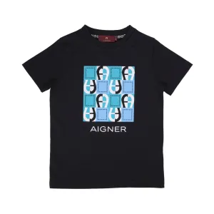 Aigner Kids Boy's Black T-shirt