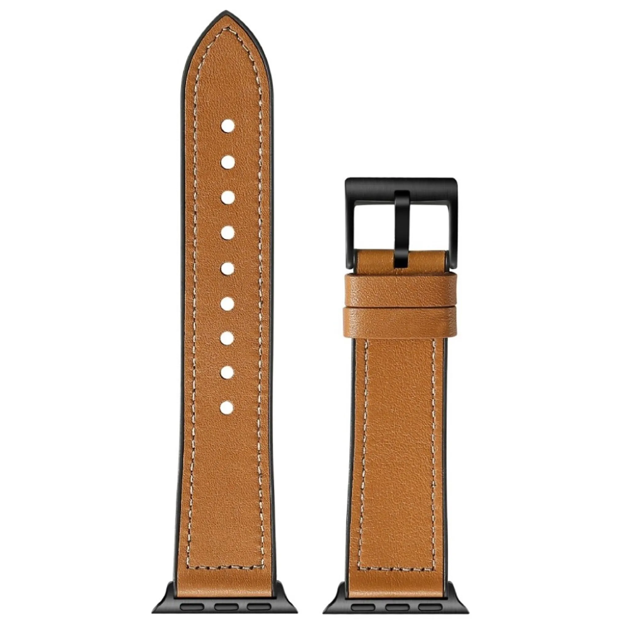 Apple Watch Series 6 / 5 44mm silicone   leather coated watch band - Brown