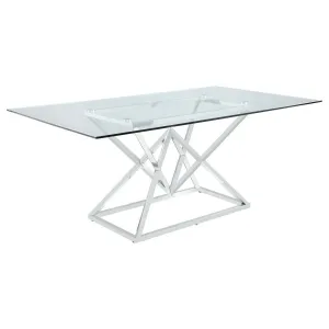 Beaufort - Rectangular Glass Top Dining Table - Chrome