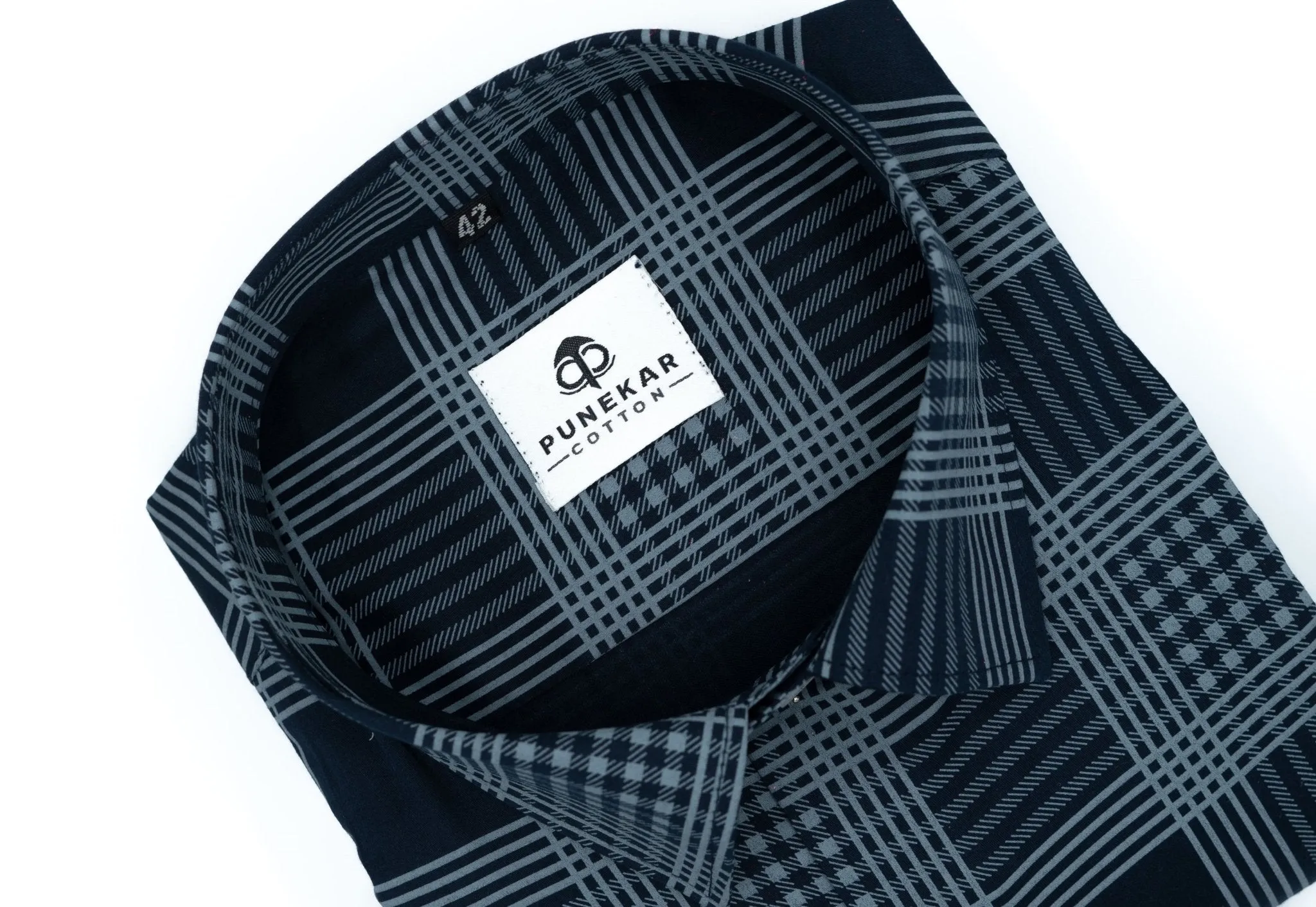 Black Color Check Lexus Printed Shirts For Men's