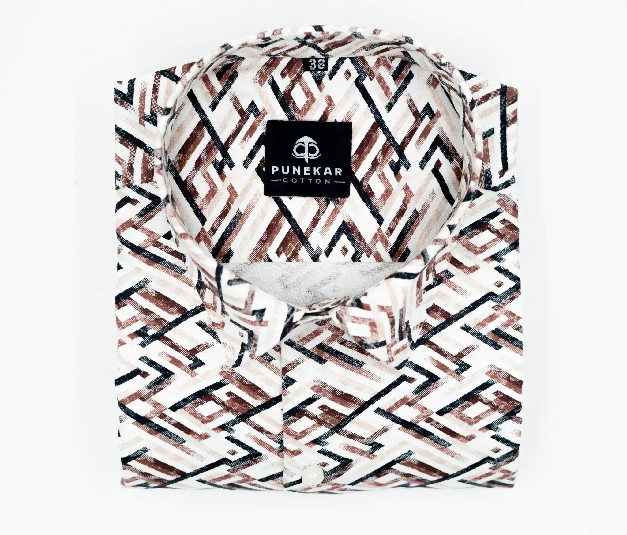 Black Maroon Color Arrow Printed Shirt For Men