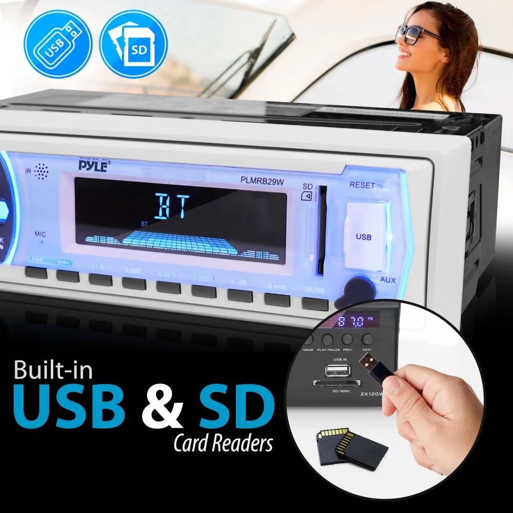 Bluetooth In-Dash Stereo Radio Headunit Receiver, Wireless Music Streaming, Hands-Free Call Answering, Mp3 Playback, Usb/Sd Card Readers, Aux (3.5Mm) Input, Remote Control, Single Din