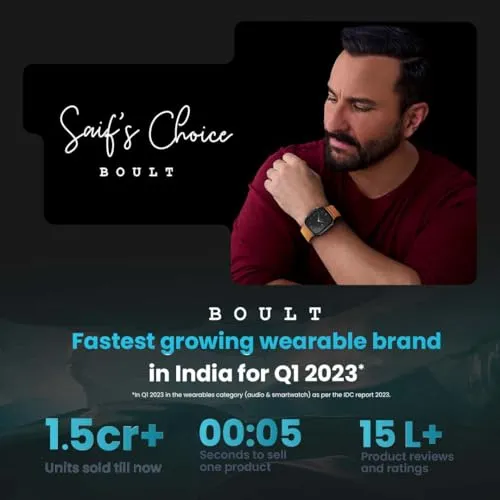 Boult Newly Launched Crown Smart Watch 1.95'' Display, Bluetooth Calling, Working Crown, Zinc Alloy Frame, 900 Nits Brightness, AI Voice Assistant, SpO2 Monitoring, 100  Sports Mode (Orange)