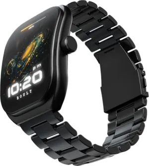 Boult Newly Launched Trail Smart Watch 2.01'' 3D Curved HD Display, Bluetooth Calling, Working Crown, 190 Watchfaces, 500 Nits Brightness, AI Voice Assistant, SpO2 Monitoring, 120  Sports Mode (Metal Black)