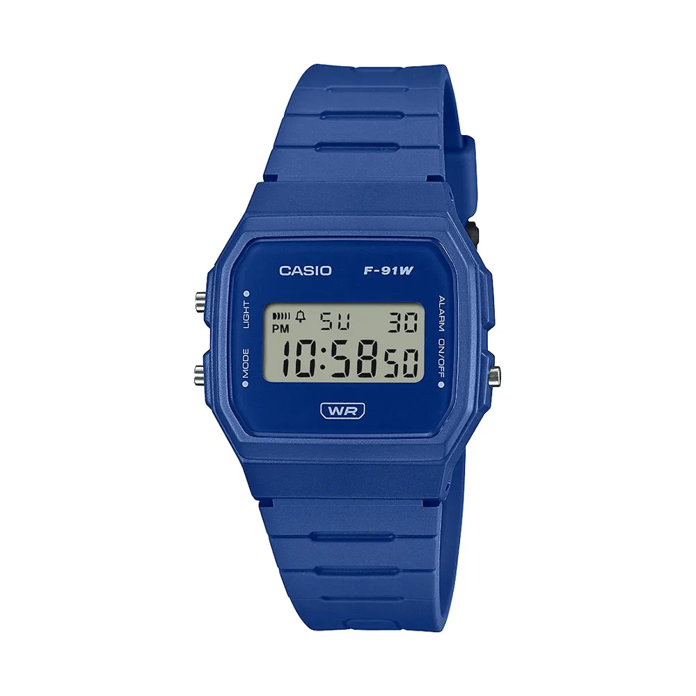 Casio Digital Led Stopwatch AlarmBlue Resin Band F91WB-2A1