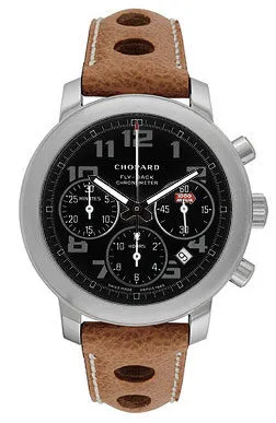 Chopard Mille Miglia Titanium Brown Leather Chronograph Men's Watch 16/8902