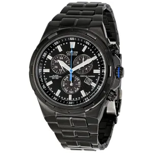 Citizen Perpetual Eco Drive Black Stainless Steel Chronograph Men's Watch BL5435-58E