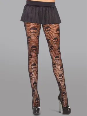 Dark Skull Mesh Tights