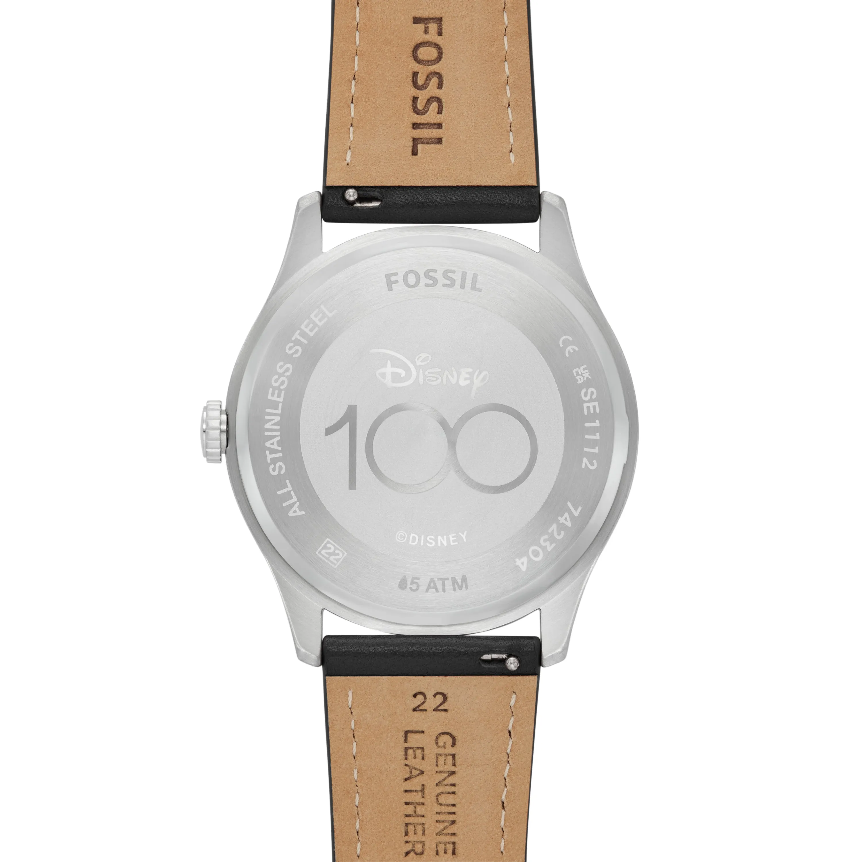 Disney x Fossil Special Edition Three-Hand Black Leather Watch