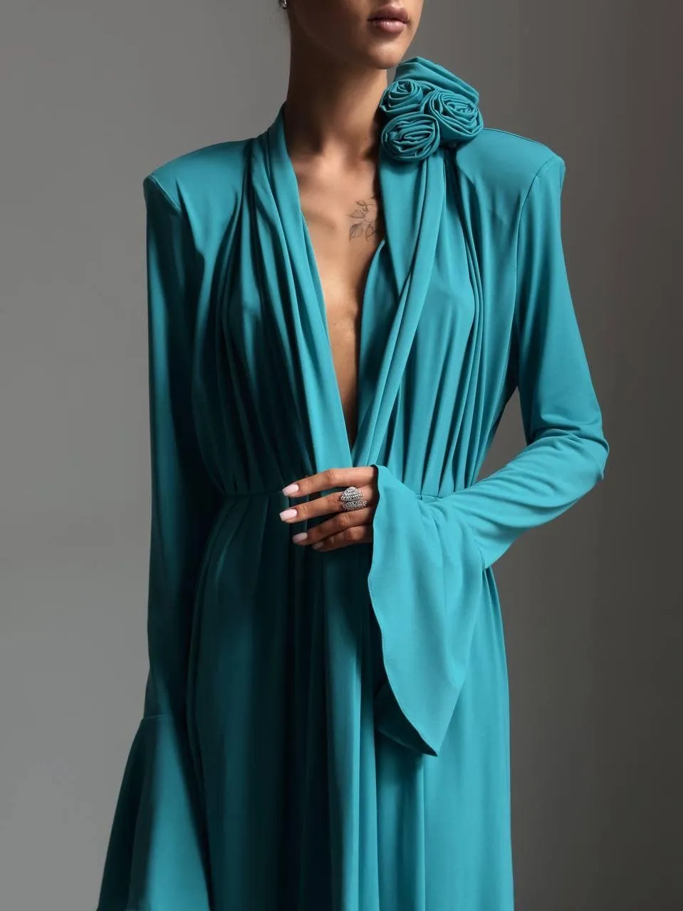 Elegant Turquoise Maxi Dress