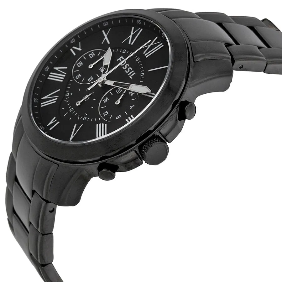 Fossil Grant Chronograph Black Dial Black-plated Men's Watch FS4832