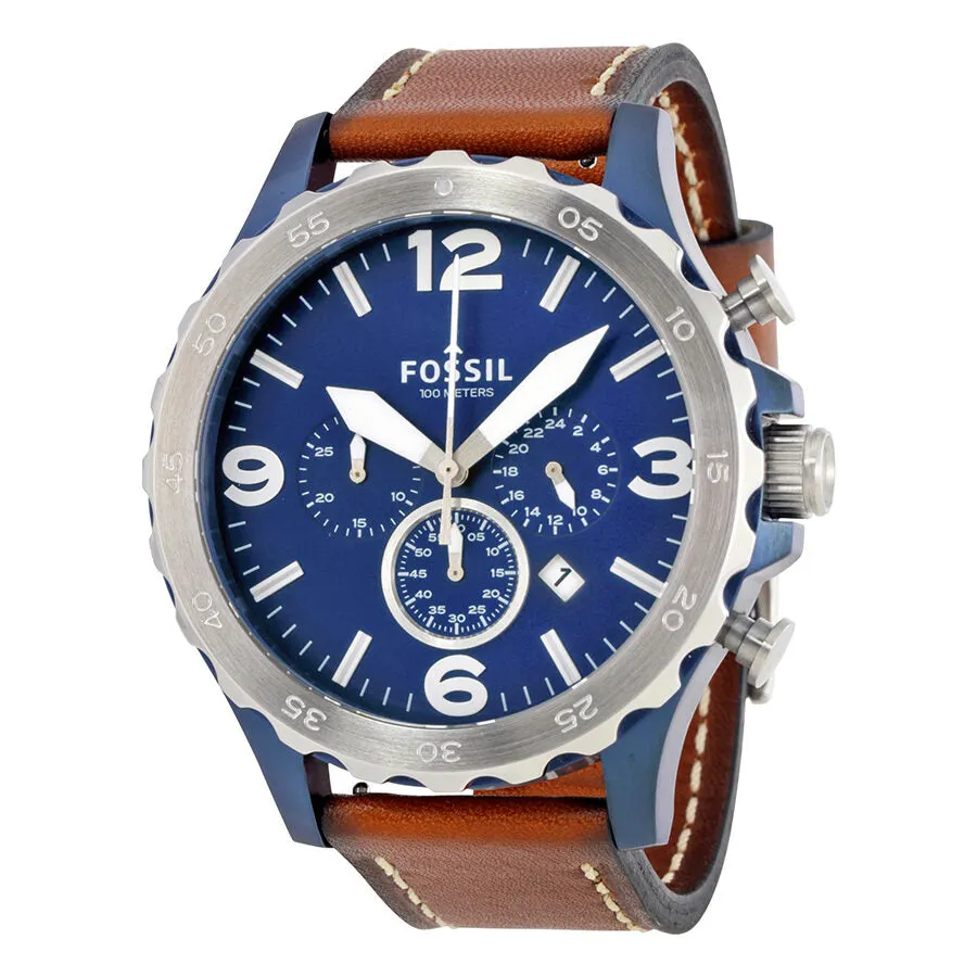 Fossil Nate Chronograph Navy Blue Dial Men's Watch JR1504