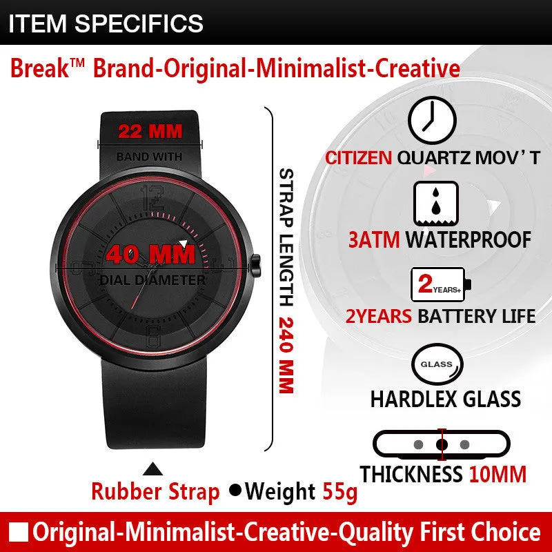 Futuristic luxury men women black waterproof fashion casual military quartz hot brand sports watches wristwatch