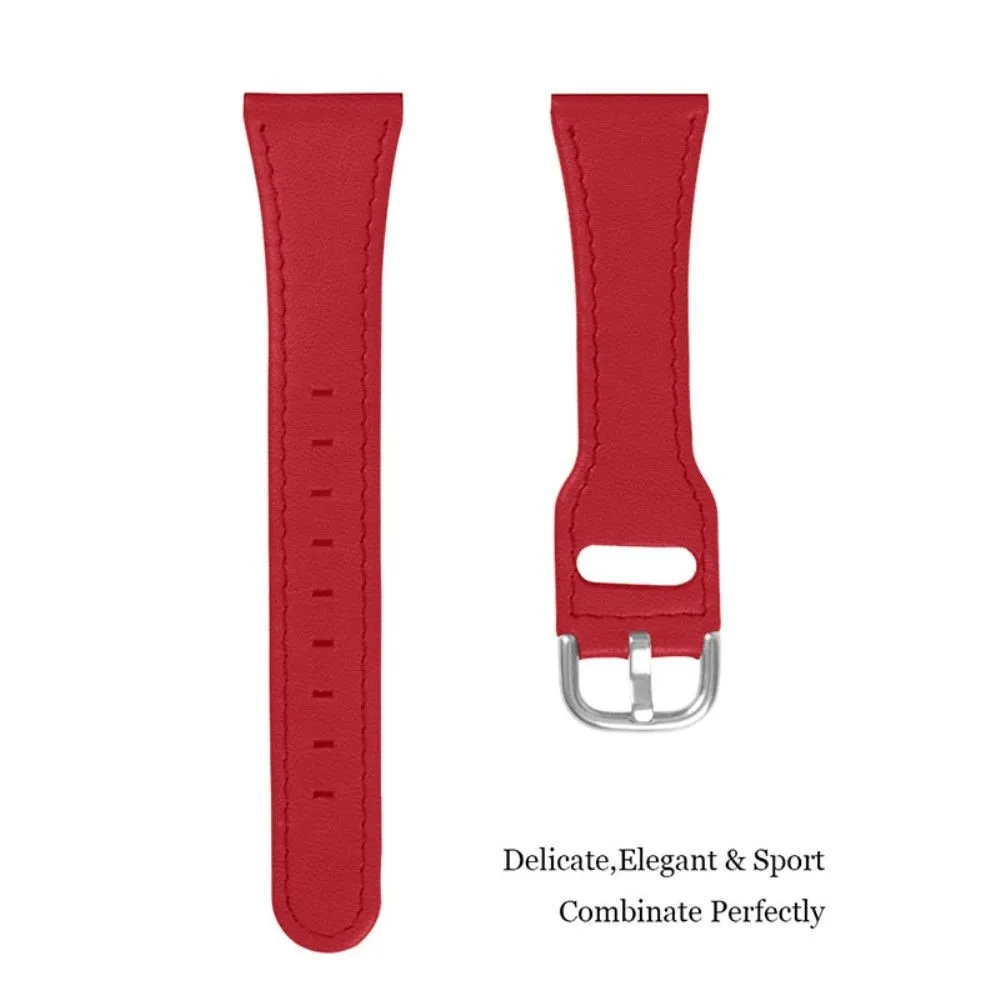 Garmin Vivoactive 4 elegant cowhide leather watch strap - Red