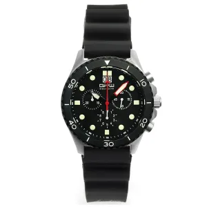 German Military Titanium Chronograph. GPW Mission Chrono. Big Date. 10 BAR W/R. Sapphire Crystal. Black Field Rubber Strap.