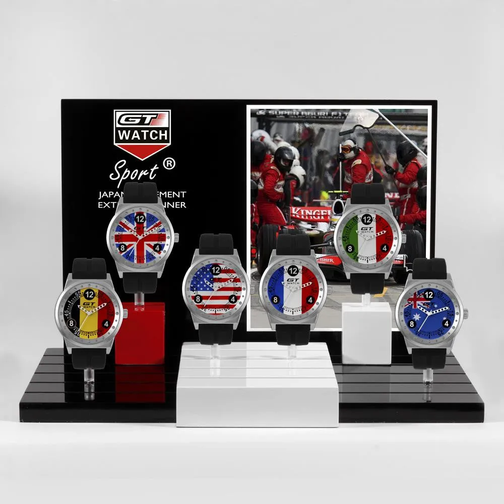 GT WATCH Union Jack Touring Car Racing Sports Men's Military Wristwatch Women Fashion British Style Campus Quartz Watch