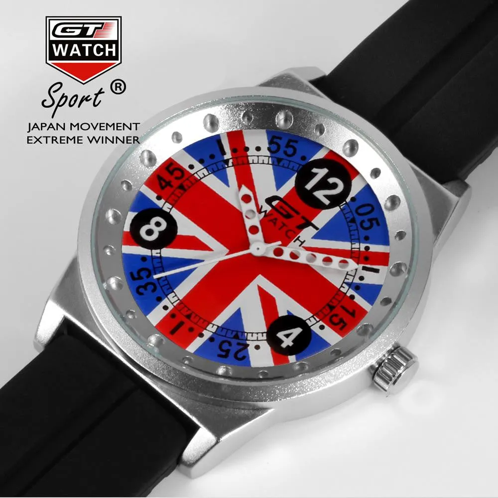 GT WATCH Union Jack Touring Car Racing Sports Men's Military Wristwatch Women Fashion British Style Campus Quartz Watch