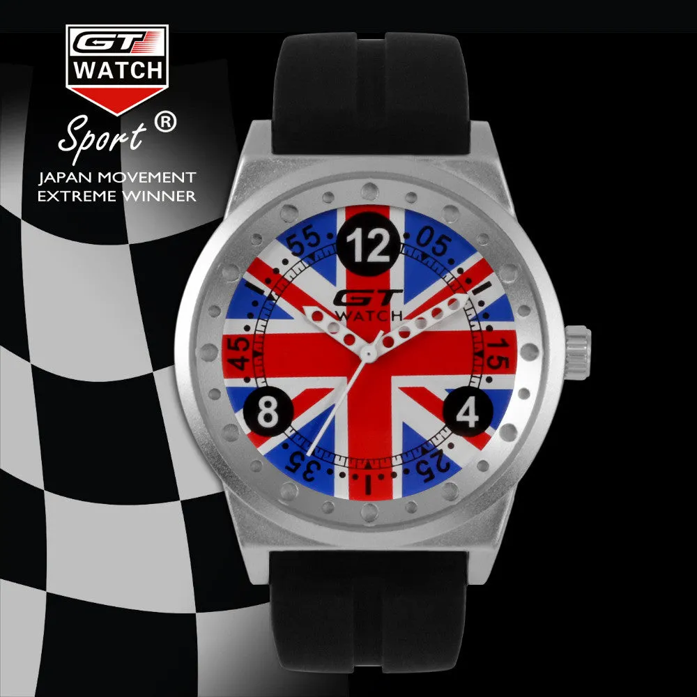 GT WATCH Union Jack Touring Car Racing Sports Men's Military Wristwatch Women Fashion British Style Campus Quartz Watch