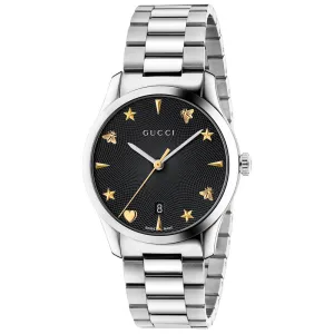 Gucci G-Timeless Black Dial Stainless Steel Watch YA1264029A