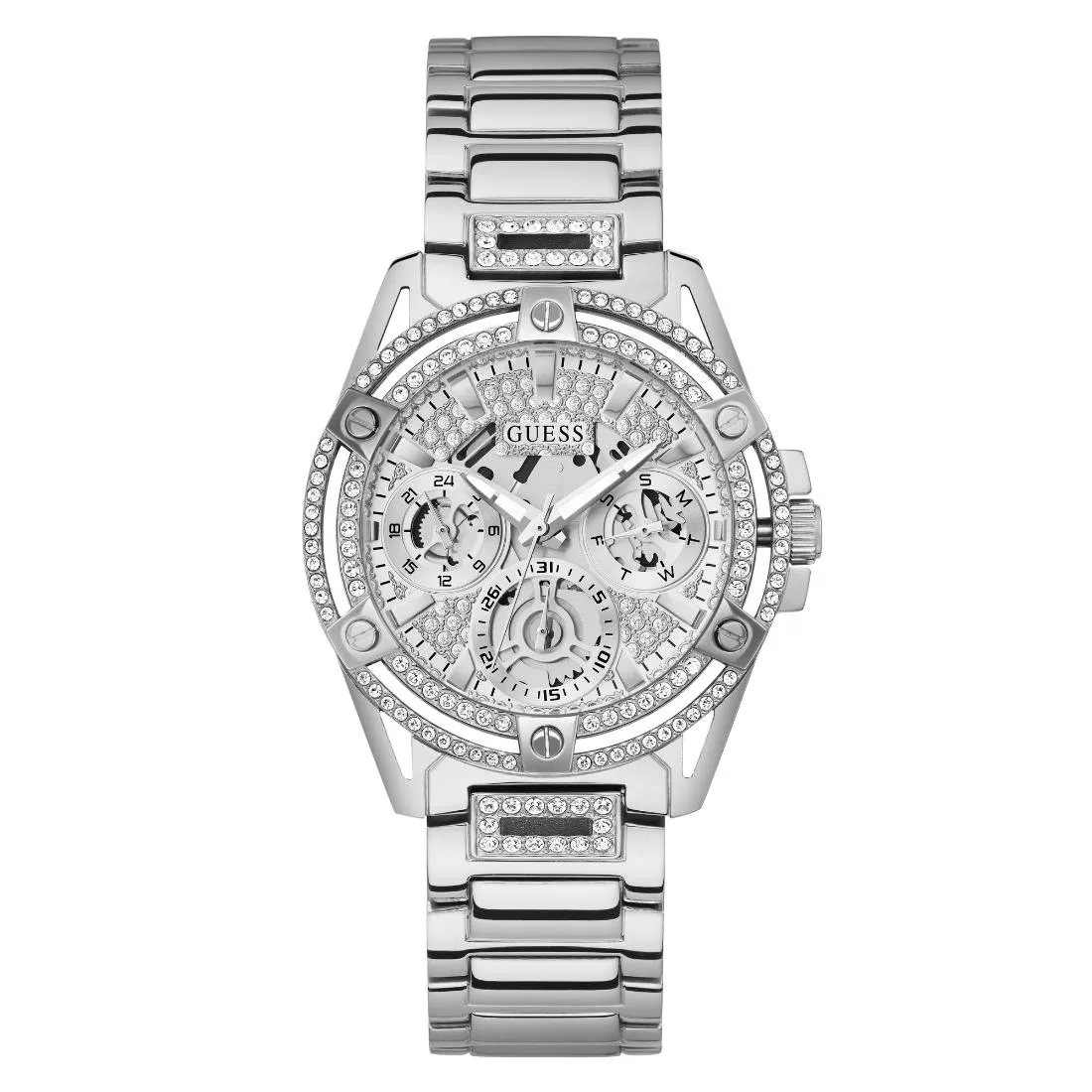 Guess Trend 40 mm Size Silver Dial Women Chronograph Watch - GW0464L1