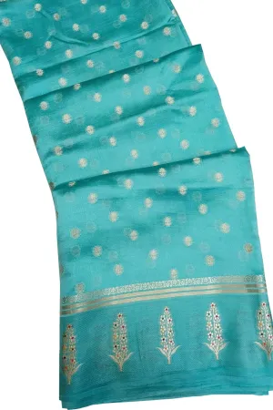 Handloom Perfection: Exquisite Blue Banarasi Silk Saree