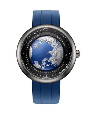 High-End Blue Planet Luxury Mechanical Automatic Watch w/Titanium Case