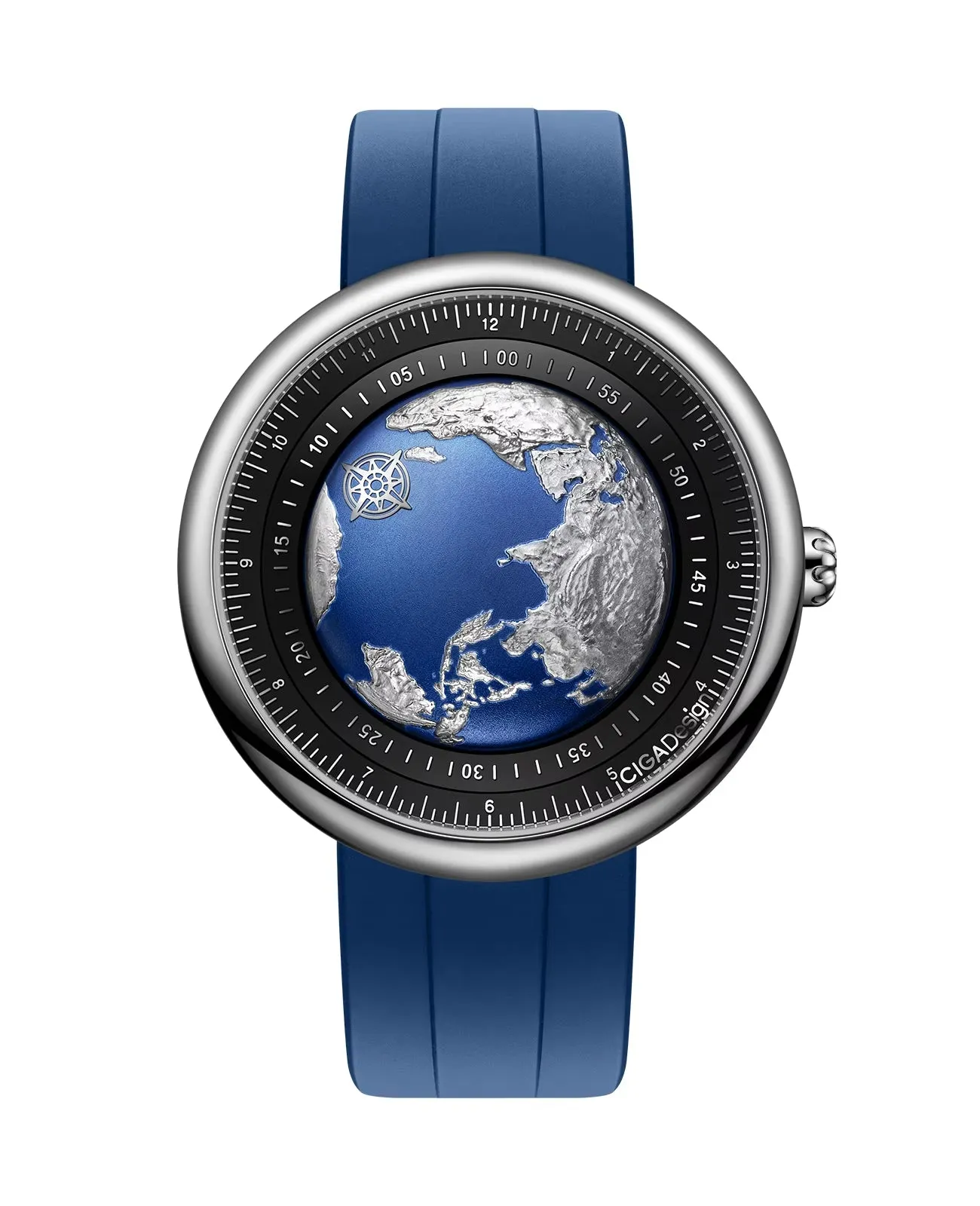 High-End Blue Planet Luxury Mechanical Automatic Watch w/Titanium Case