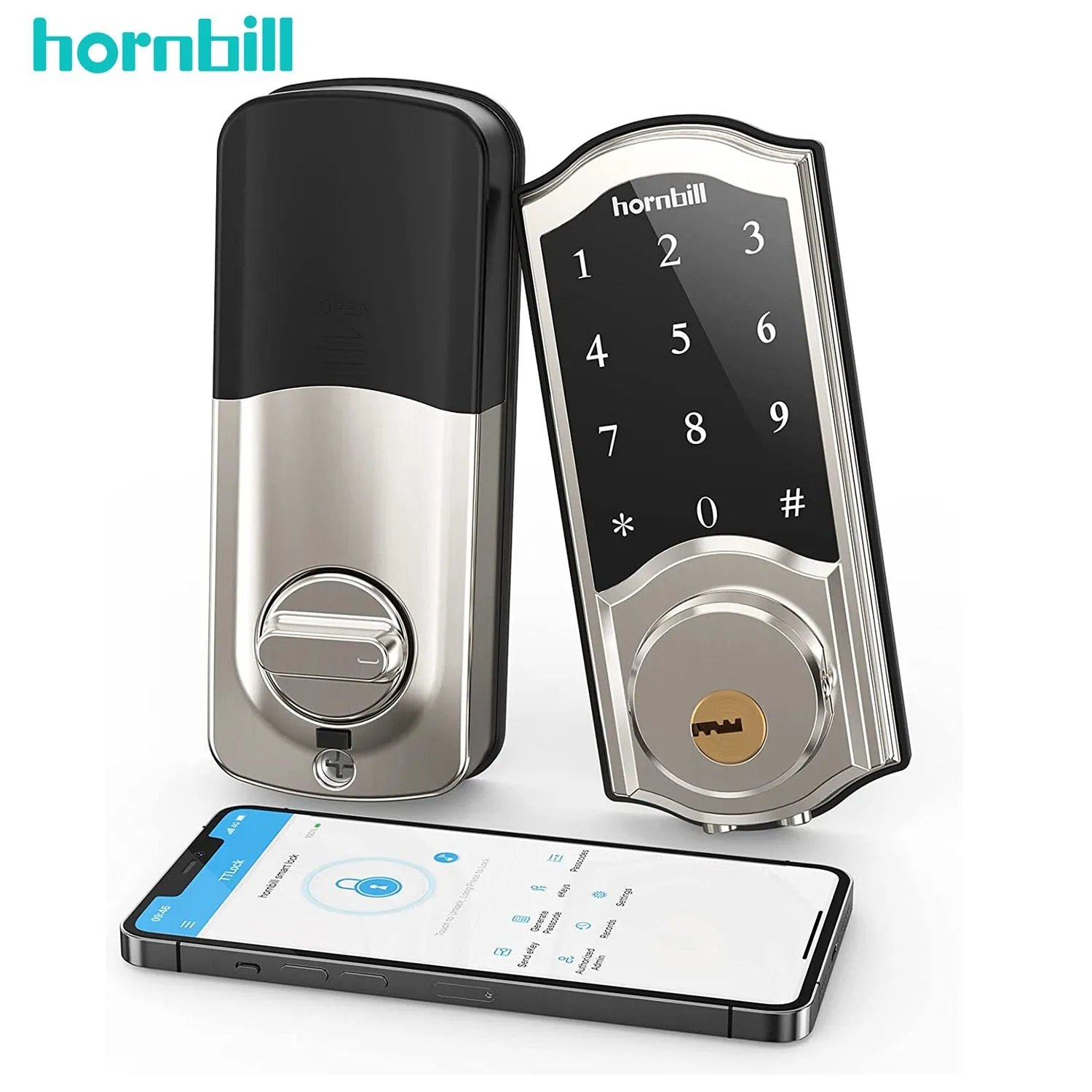 Hornbill Electronic Front Smart Home Door Lock - Keyless Wifi Keypad Unlock