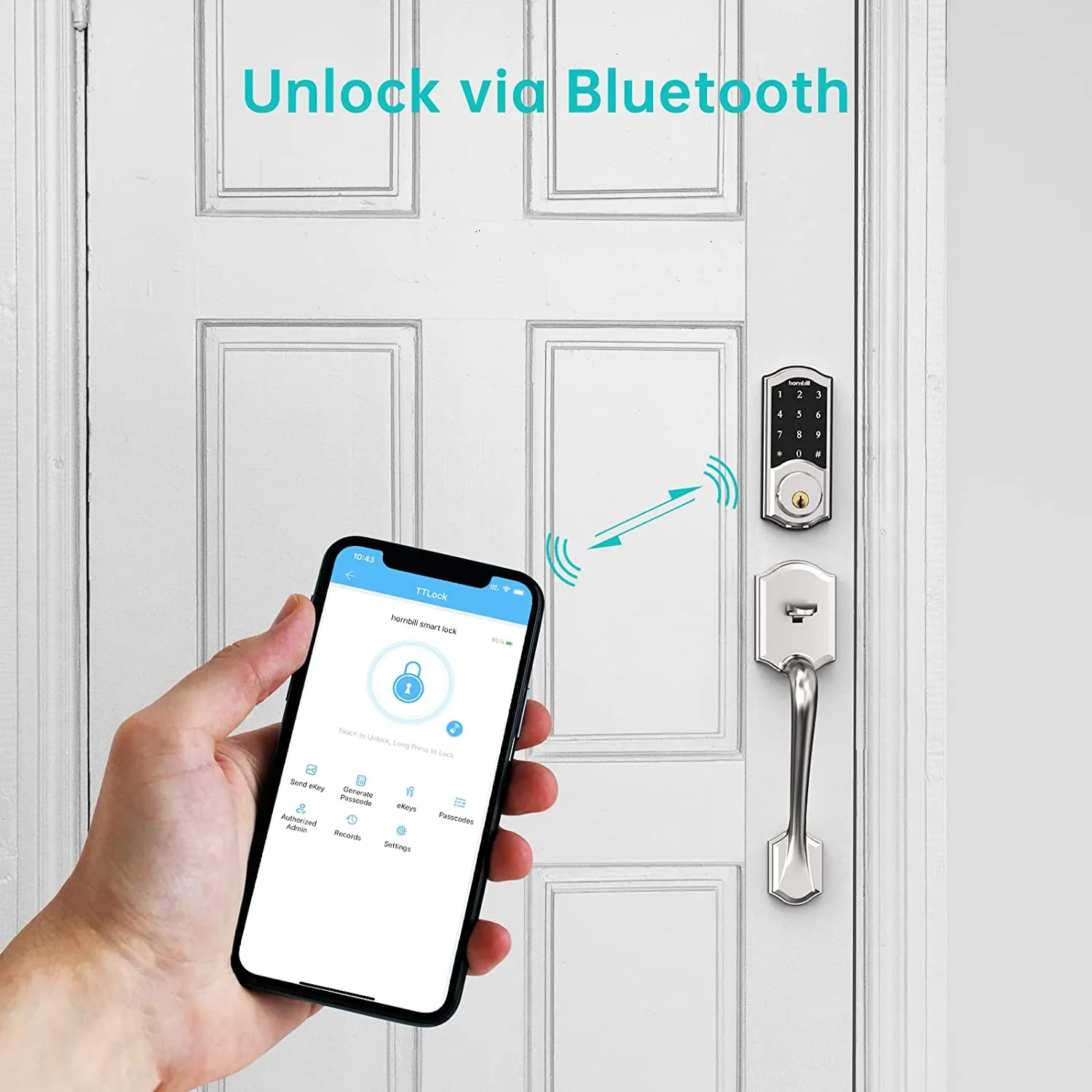 Hornbill Electronic Front Smart Home Door Lock - Keyless Wifi Keypad Unlock