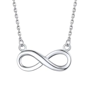 Infinity Pendant Necklace Sterling Silver Chain Necklace for Women Girls Eternity Love Infinity Jewelry for Mom Wife Daughter