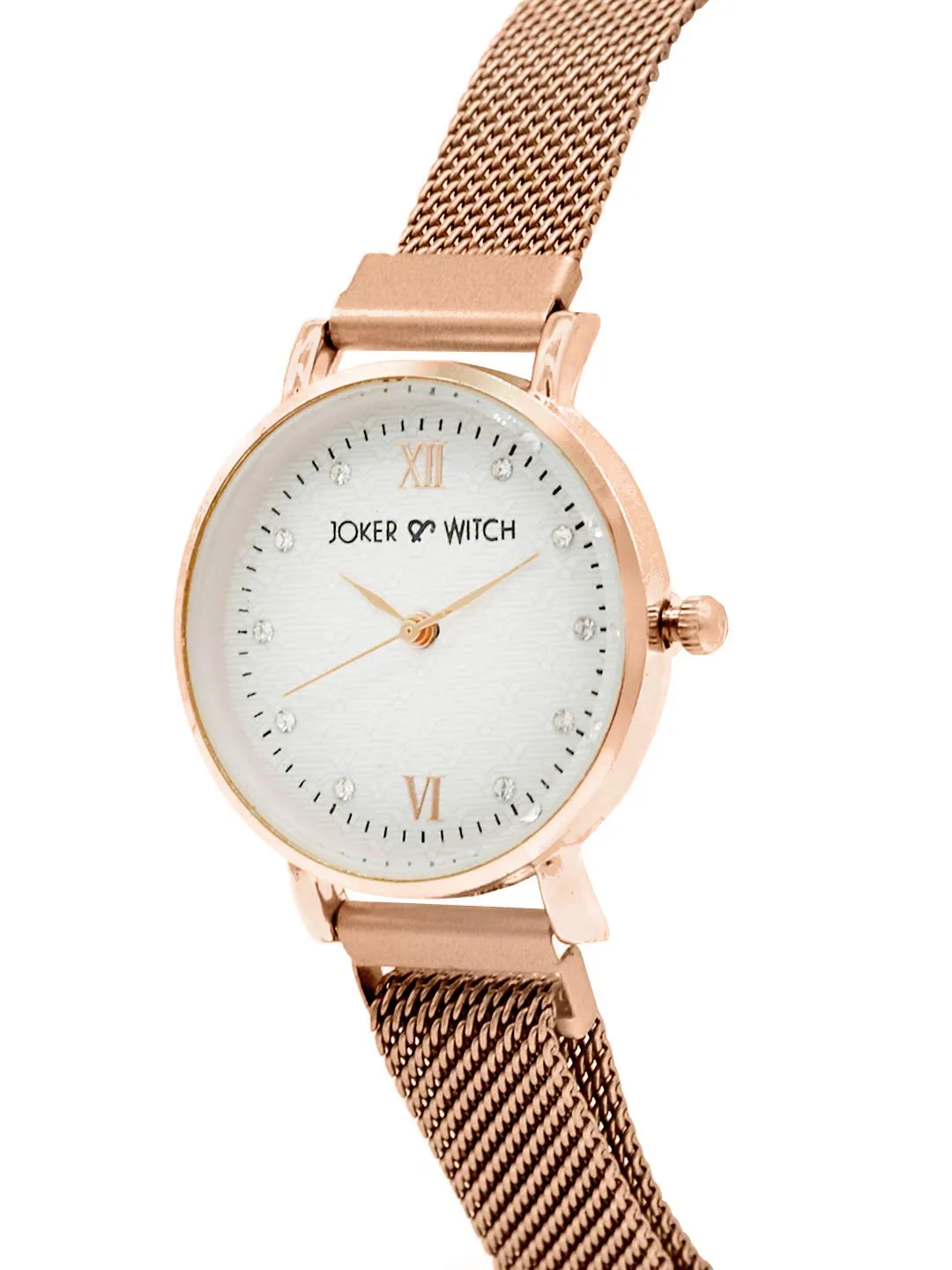 Joker & Witch Lexi Gold Mesh Strap White Dial Watch for Women