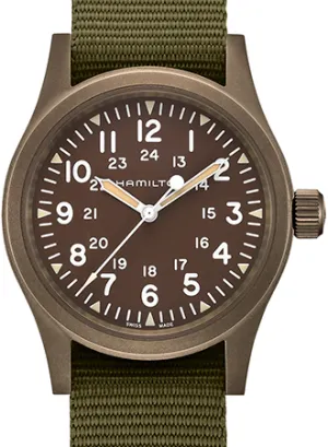 Khaki Field Mechanical Handwinding Earth Brown 38 - Military Nylon Strap Ref. H69449961