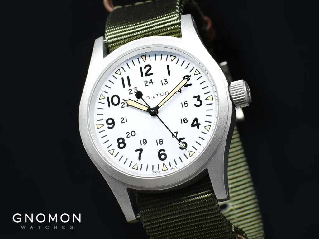 Khaki Field Mechanical Handwinding White 38 - Military Nylon Strap Ref. H69439411