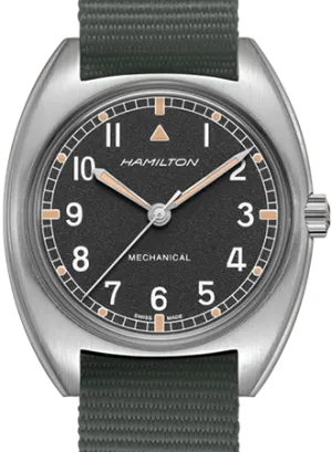 Khaki Pilot Pioneer Mechanical Black - Military Nylon Strap Ref. H76419931