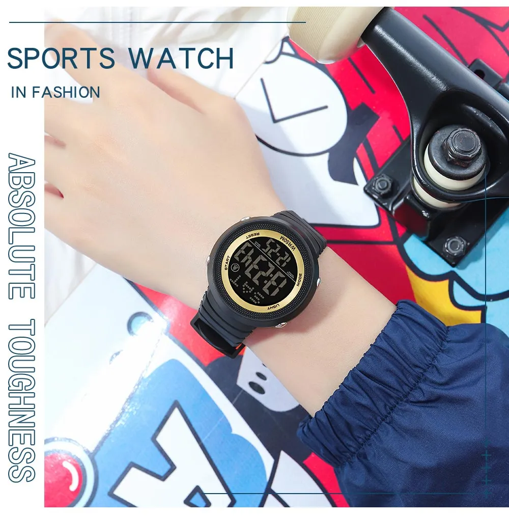 Large Face Digital Watches for Women and Seniors Sport Outdoor Wrist Watch Waterproof Stopwatch Alarm Calendar Dual Time Display Multifunction