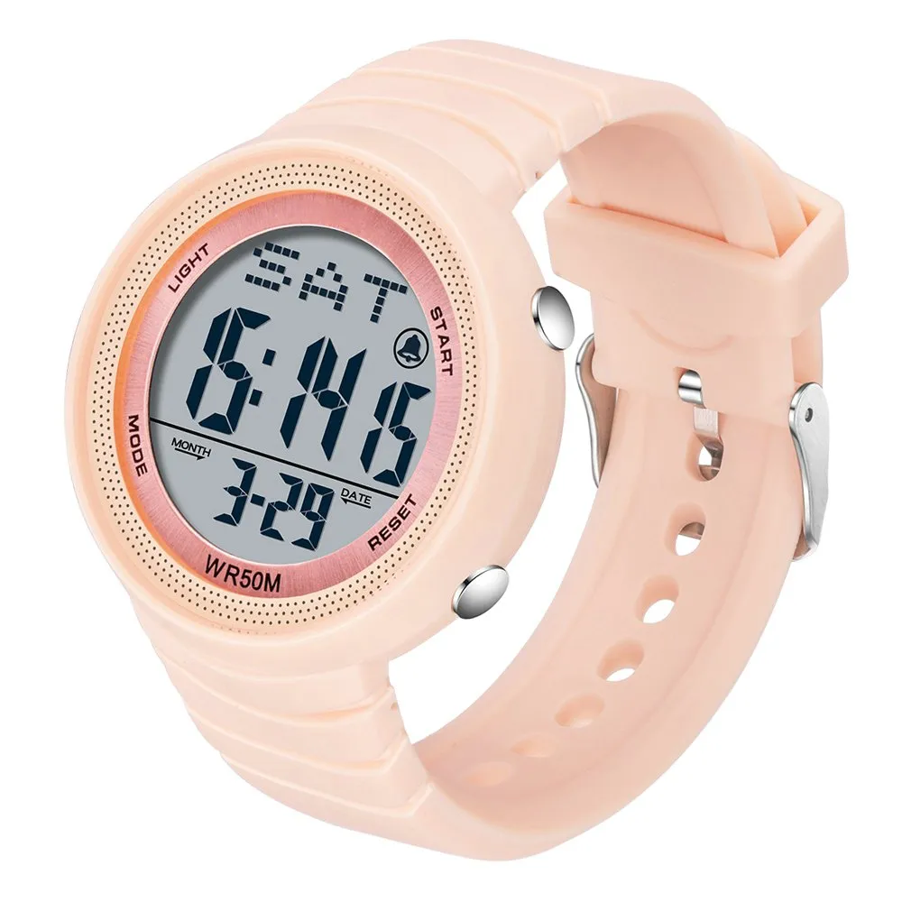 Large Face Digital Watches for Women and Seniors Sport Outdoor Wrist Watch Waterproof Stopwatch Alarm Calendar Dual Time Display Multifunction