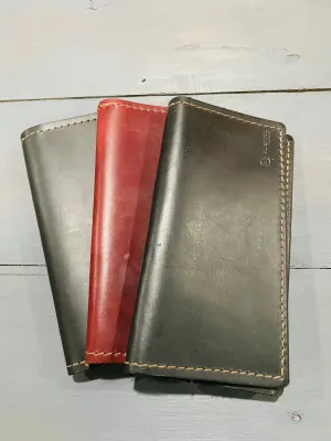 Leather Checkbook Cargo Wallet [3 Colors]