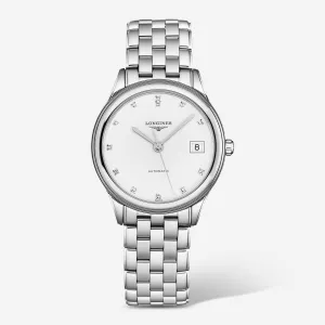 Longines Flagship Silver Dial Diamond Stainless Steel Automatic Ladies Watch L4.774.4.27.6