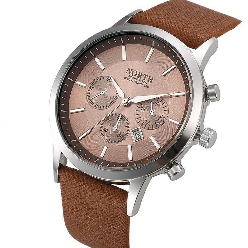 Men Quartz Watches Genuine Leather Waterproof Casual Wrist watches for Man Sport Outdoor Clock