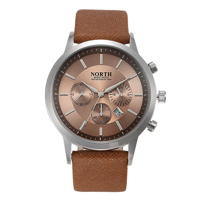 Men Quartz Watches Genuine Leather Waterproof Casual Wrist watches for Man Sport Outdoor Clock