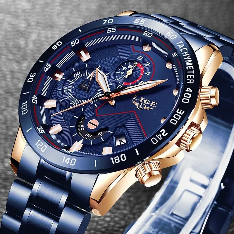 Men Stainless Steel Top Brand Luxury Sports Quartz Watches