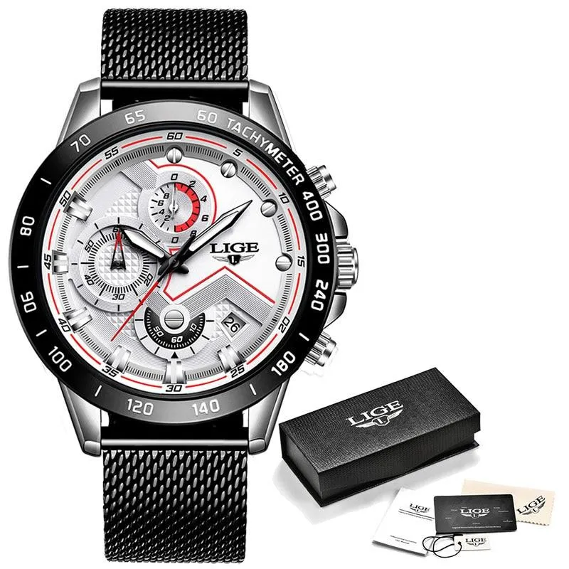 Men Stainless Steel Top Brand Luxury Sports Quartz Watches