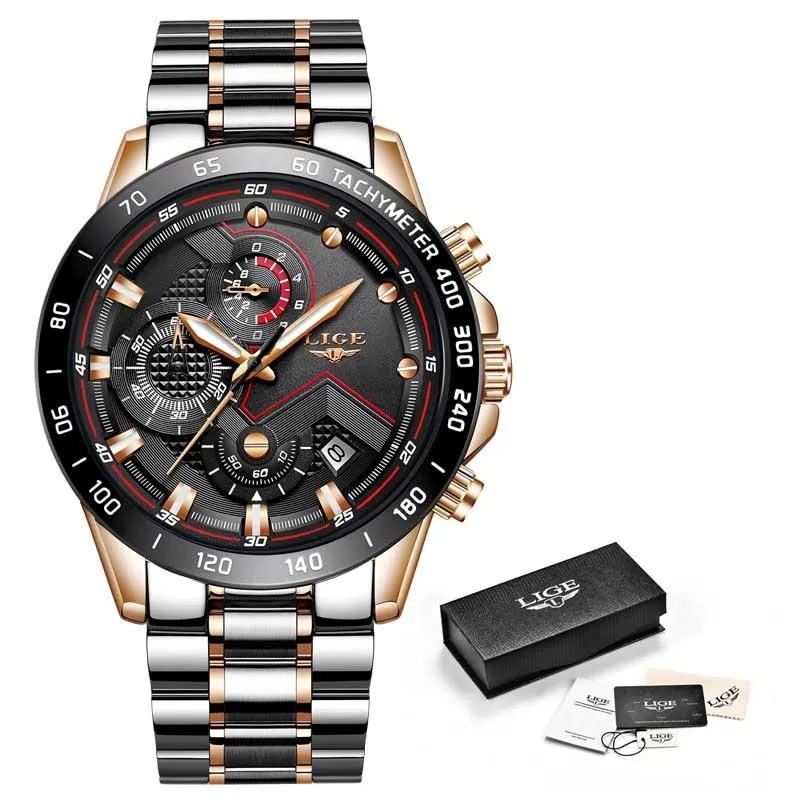 Men Stainless Steel Top Brand Luxury Sports Quartz Watches