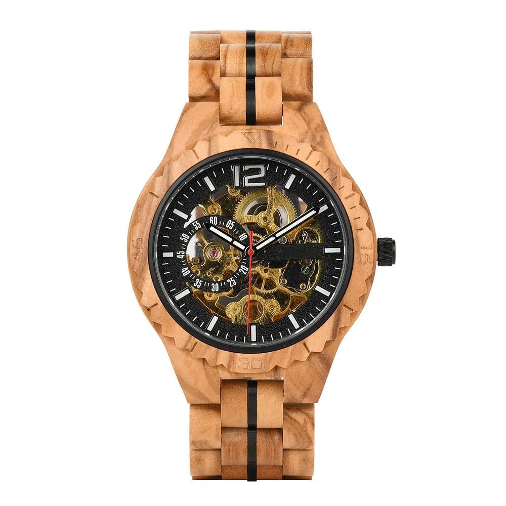 Men's Fully Automatic Wooden Mechanical Watch