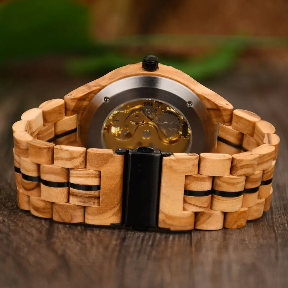 Men's Fully Automatic Wooden Mechanical Watch